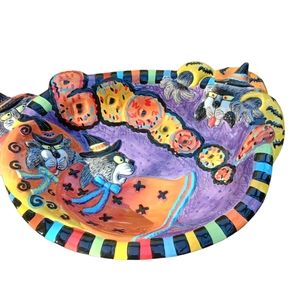 Fitz and Floyd kitty witches serving platter